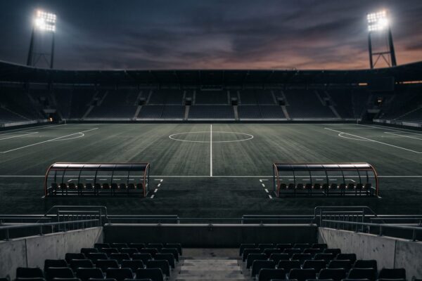 Vol voetbalstadion met publiek, sfeerbeeld bij Ajax-AZ
