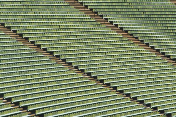 Leeg voetbalstadion, sfeerbeeld bij de selectie van PSV